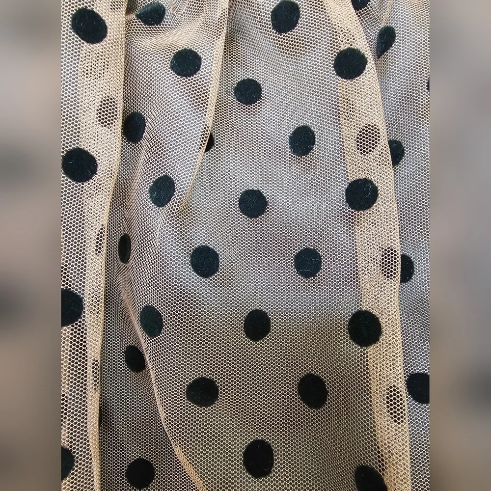 Kimchi Blue Emory Polka Dotted Tulle Bubble Micro Skirt, Brown Black, Size MED